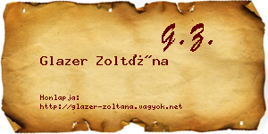 Glazer Zoltána névjegykártya